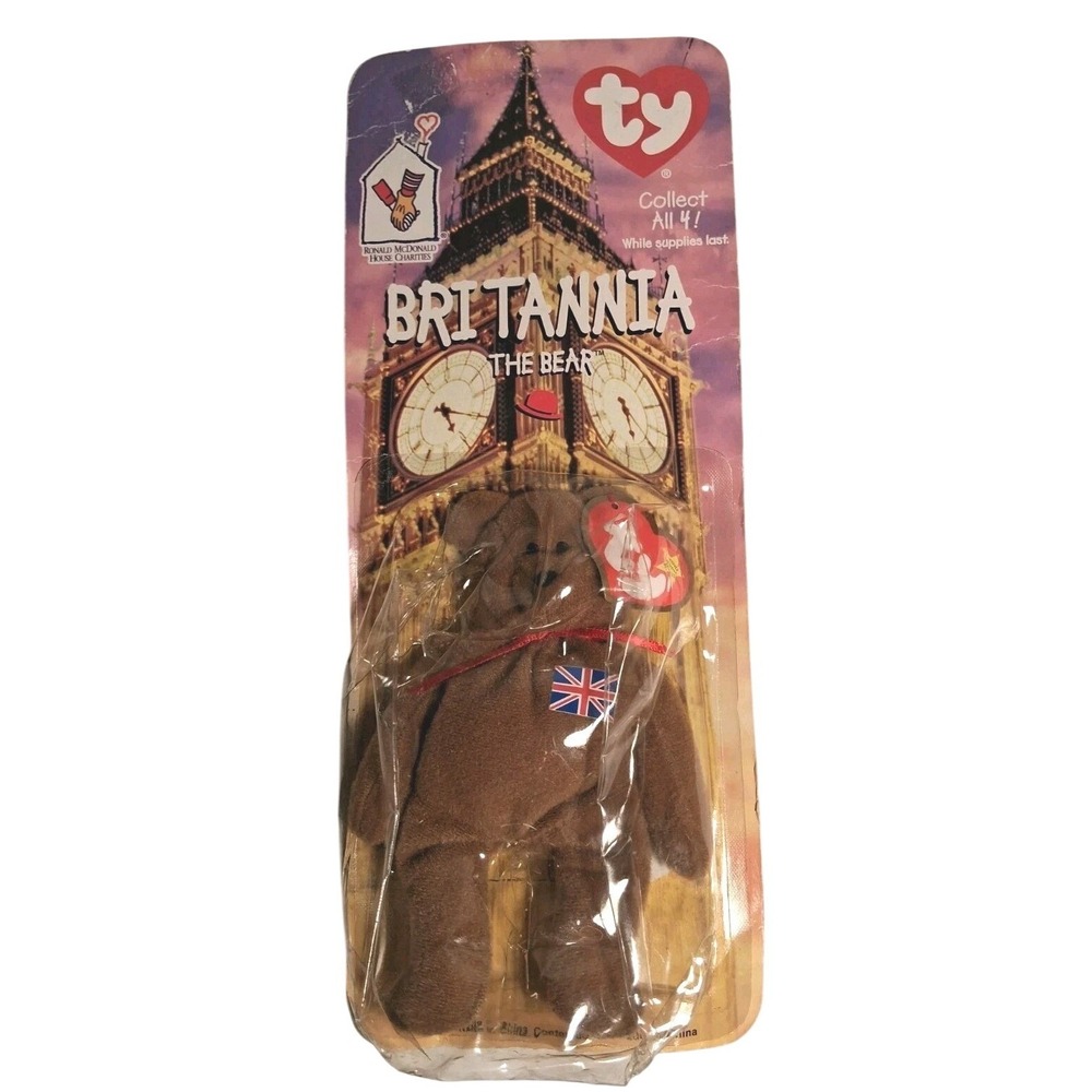 Ty Teenie Beanie Baby Britannia the Bear McDonald's 1999 Vintage new rare errors